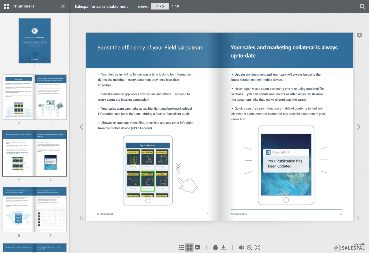 FlippingBook Salespal Update: document display settings feature
